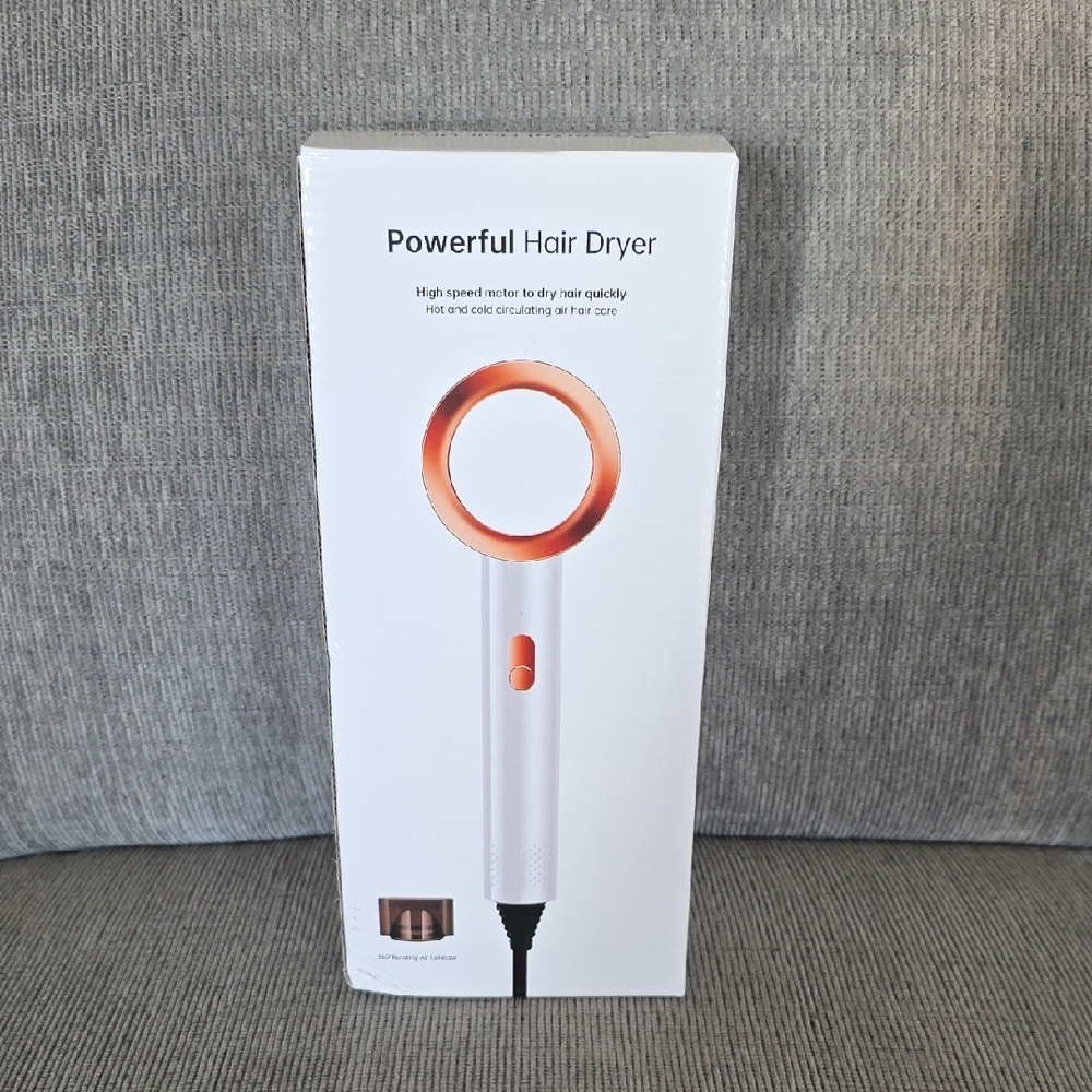 Powerful Hair Dryer with Gold Accents, New In Box, AC220V